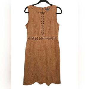 Kate & Mallory Tan Lace-Up Midi Dress